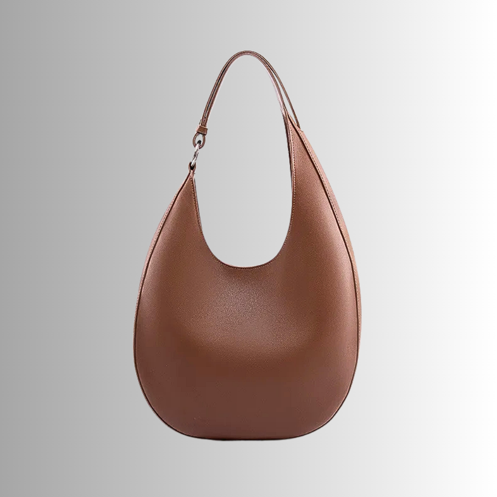 Borsa Hobo Allungata in Vera Pelle di Vitellino