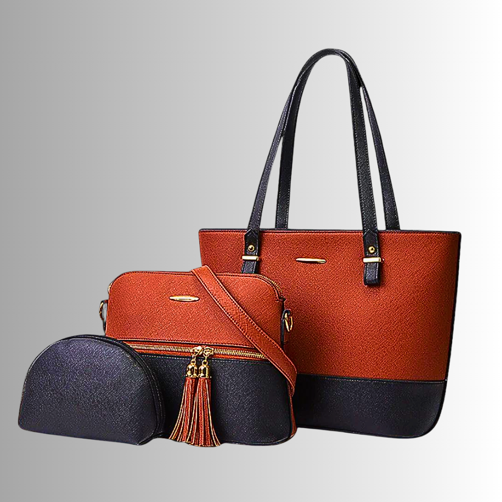Conjunto de dos bolsos y un clutch: elegancia y funcionalidad