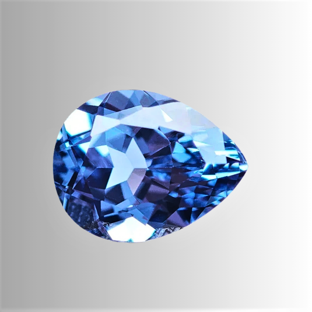 Zaffiro Ceylon Lab Grown Taglio Goccia
