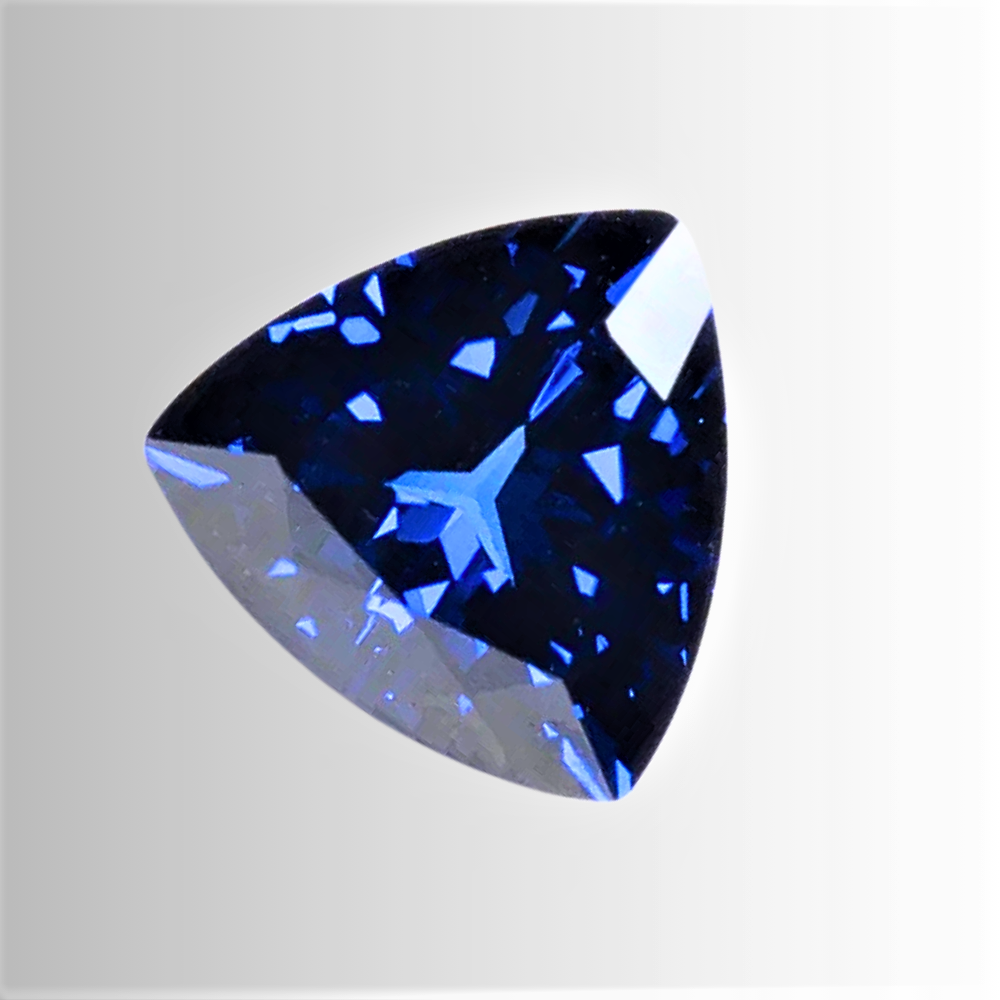 Zaffiro Royal Blue Lab Grown Taglio Trillion Certificato