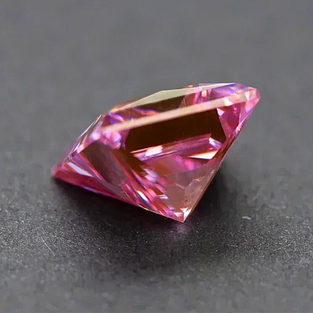Moissanite Rosa Taglio Princess Certificata