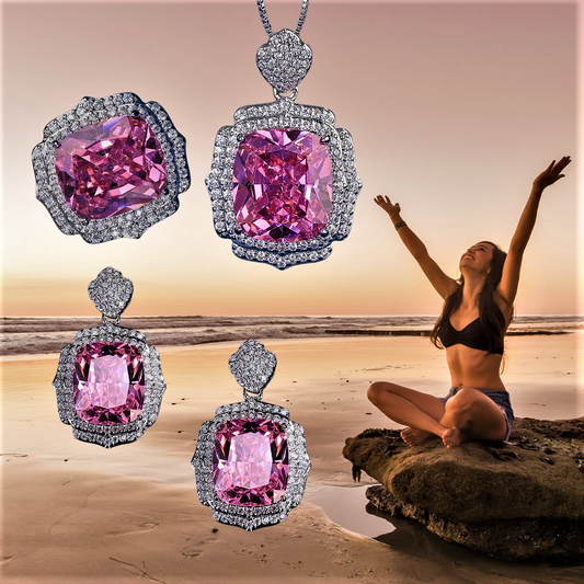 Parure "Araldo Rosa": Un Capolavoro di Luce