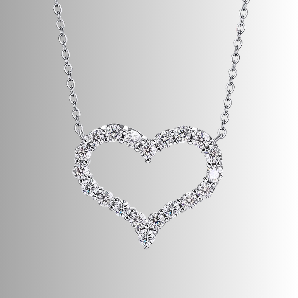 Parure Collana e Orecchini a Cuore con Moissaniti