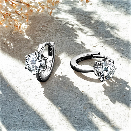 Orecchini a Solitario con Moissanite D Color per totale ct 2.00