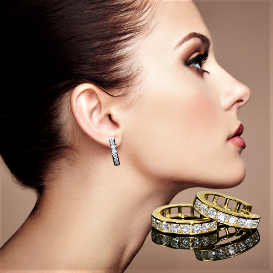 Orecchini "Binario Brillante": Una Preziosa Fonte di Luce per il Tuo Viso