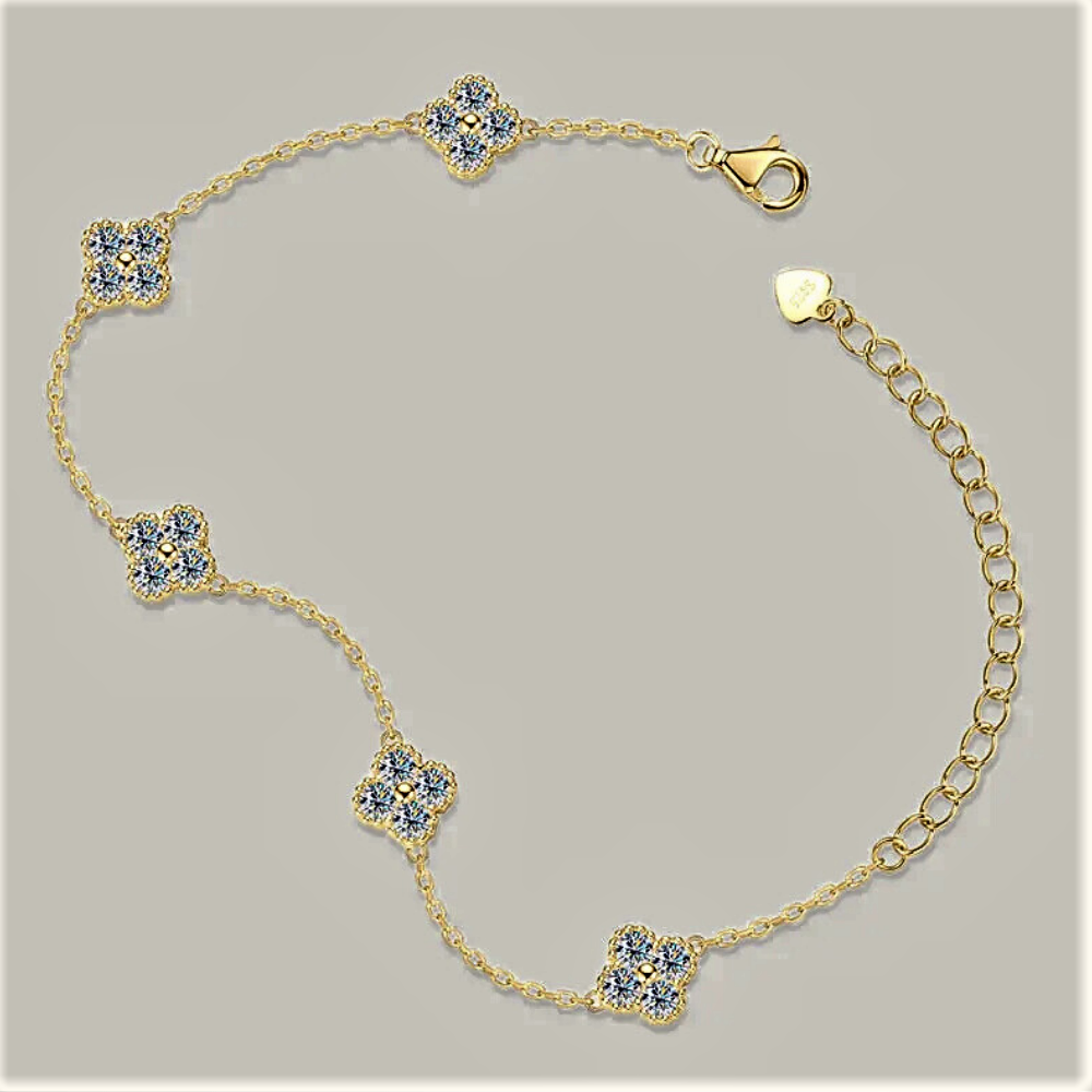 Bracciale a 5 Fiori con Moissanite D color