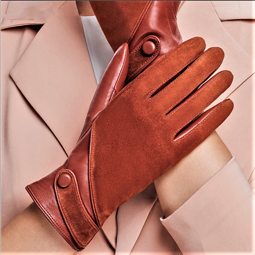 Guantes de piel de oveja para pantalla táctil