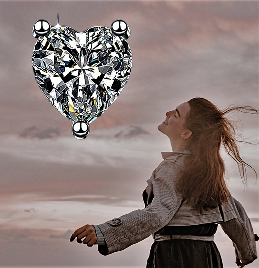 Orecchini "Essenza d’Amore" Punto Luce con Moissaniti Taglio Cuore