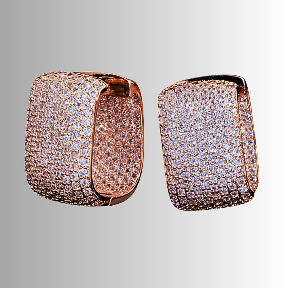 Orecchini "Rettangoli di Luce": Un Tappeto di Brillantezza