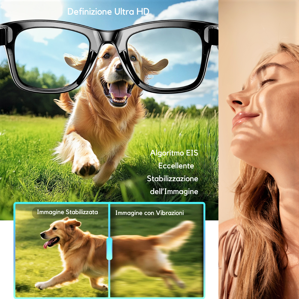 Occhiali Smart per Foto, Video, Musica e Chat Gpt 4