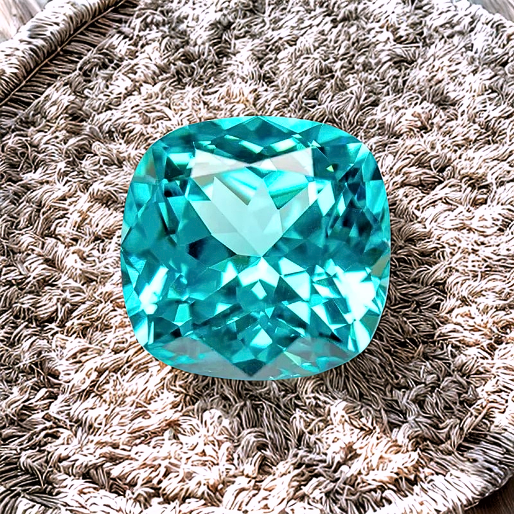 Tormalina Paraiba Lab Grown Taglio Cuscino Certificata