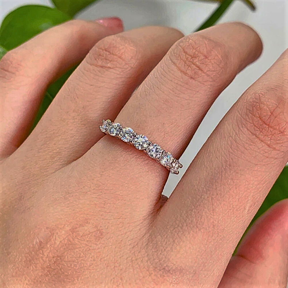 Fedine a due Punte con Moissanite D Color VVS1