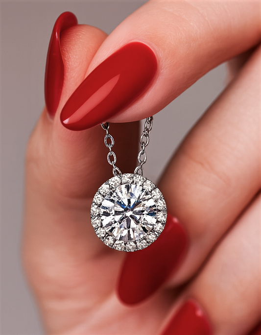 Collana Punte Luce Contornato con Moissanite di ct 1,00