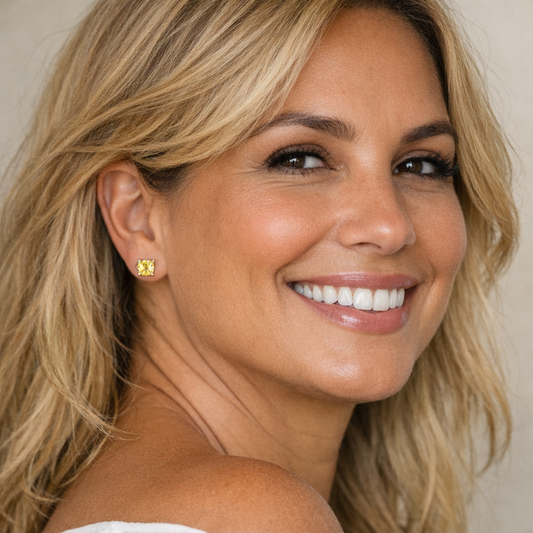 Orecchini con Moissaniti Giallo Zaffiro per ct 2,00