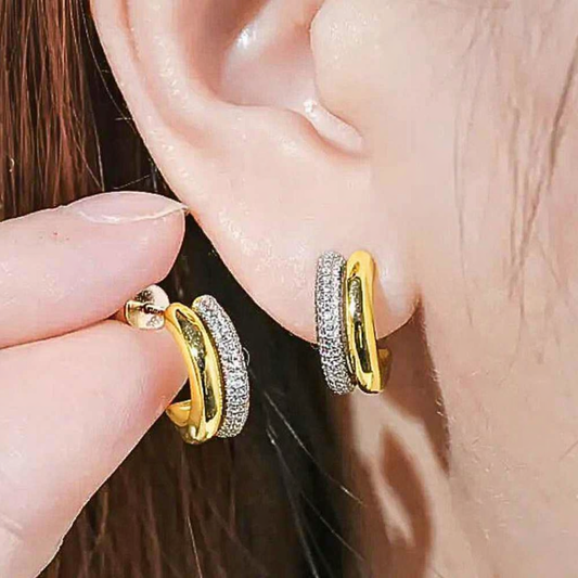 Orecchini Bicolore con Moissaniti per ct 0,60