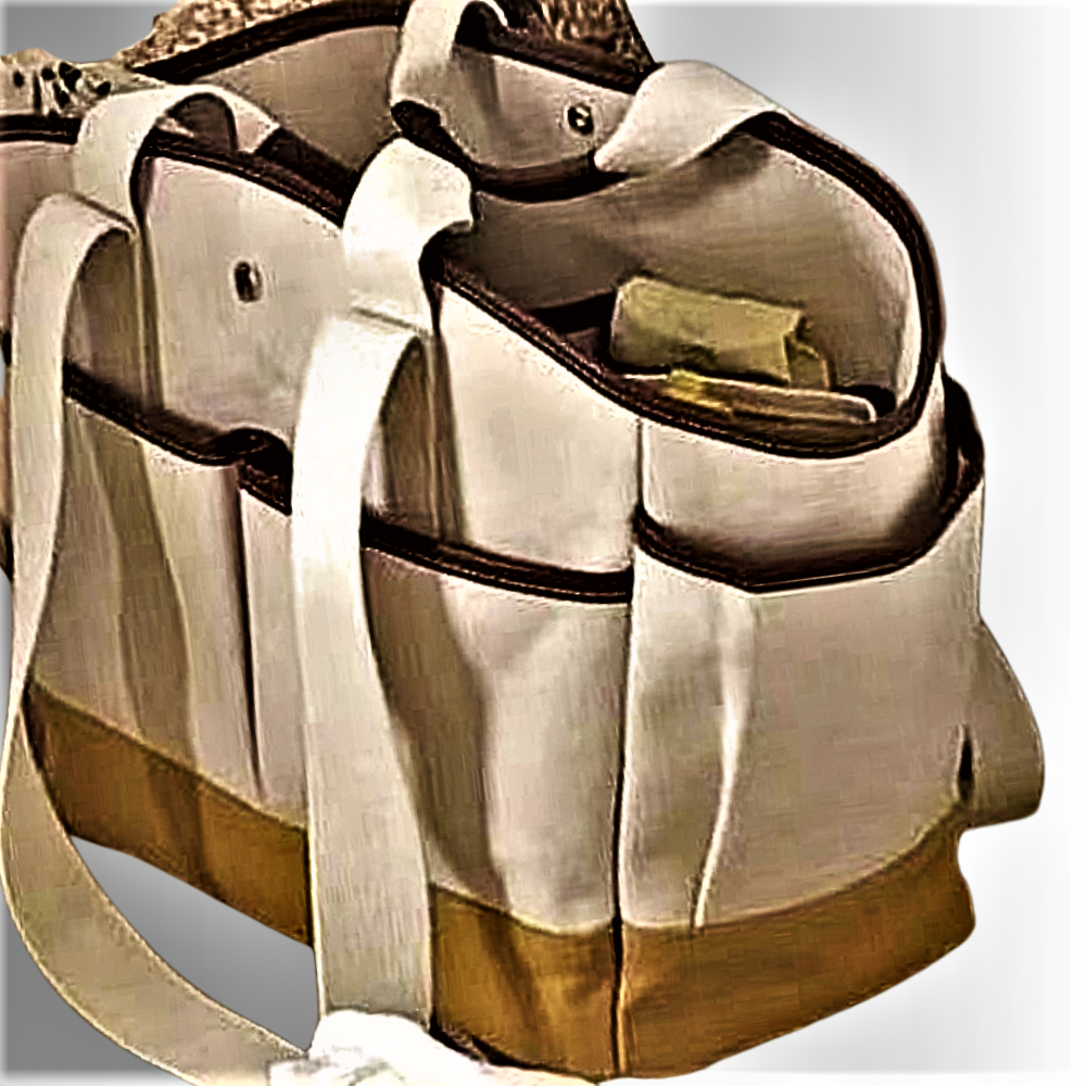 Bolso de lona con múltiples compartimentos, espacio y estilo
