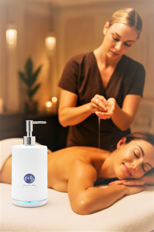 Dispositivo di Riscaldamento per Oli da Massaggio e Principi Attivi