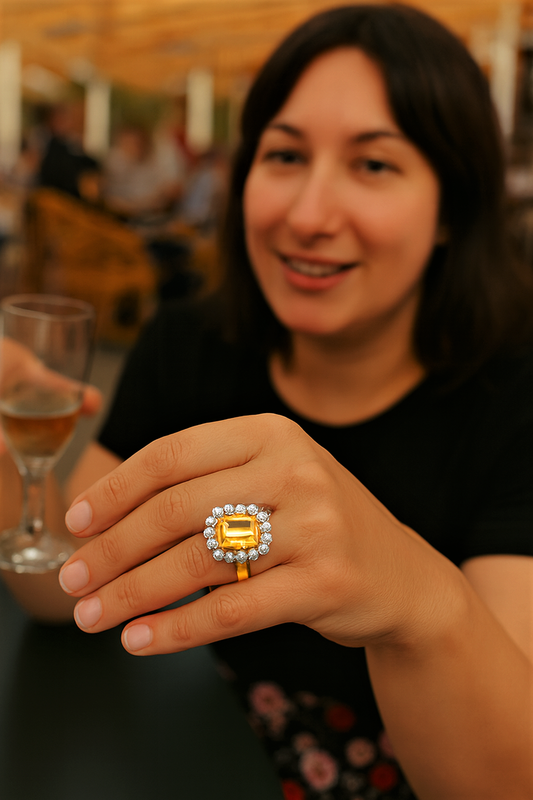 Zaffiro Giallo Lab Grown Taglio Smeraldo