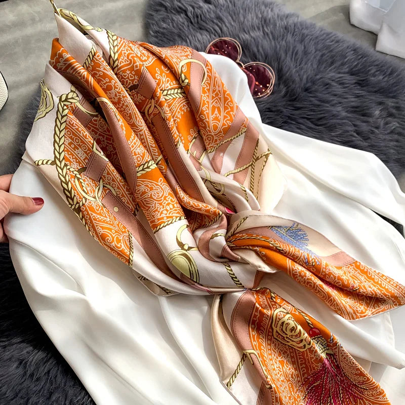 Foulard 100% Seta Pura di Gelso a Stampe Fashion
