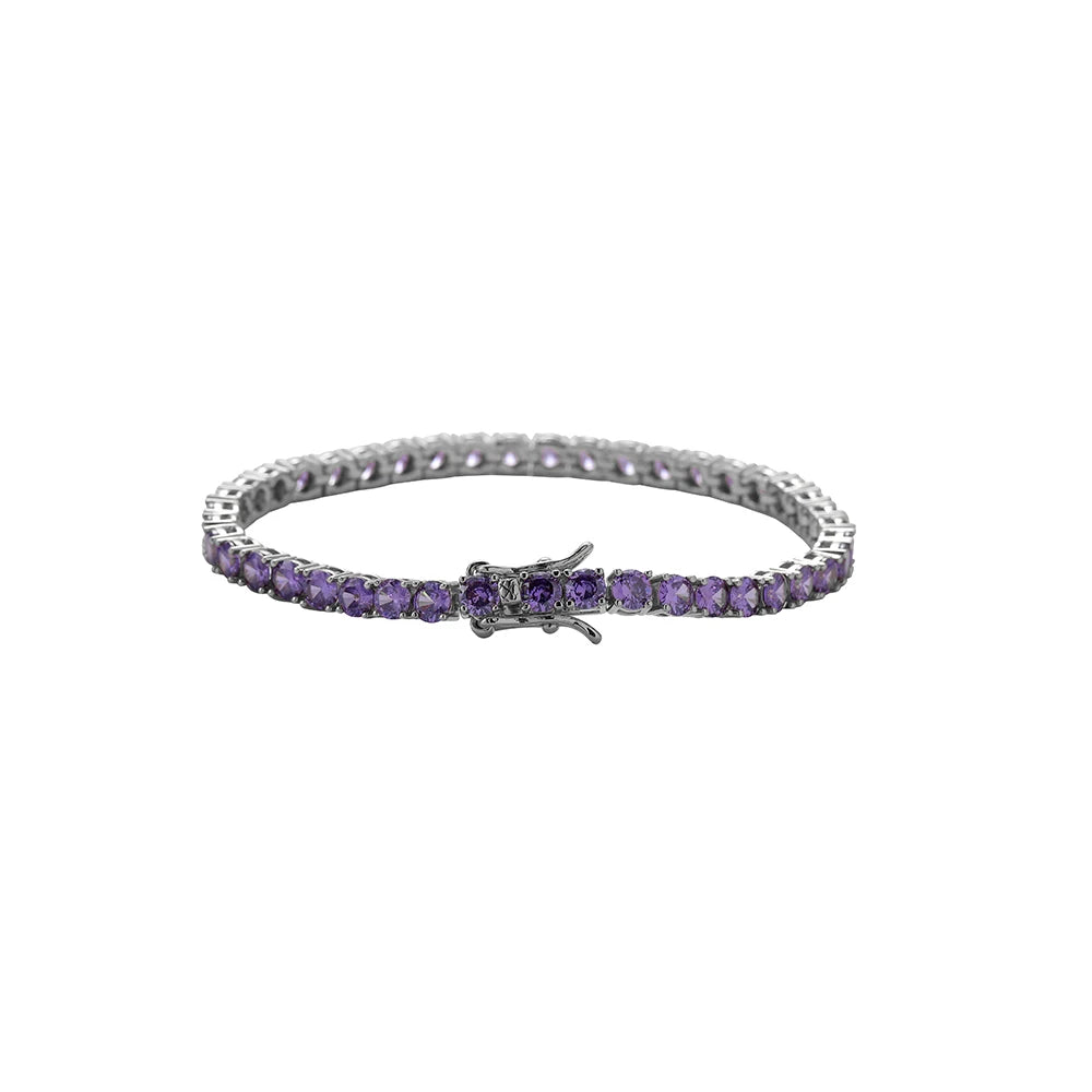 Bracciali Tennis con Zirconi Colorati di qualità AAA da 4 mm