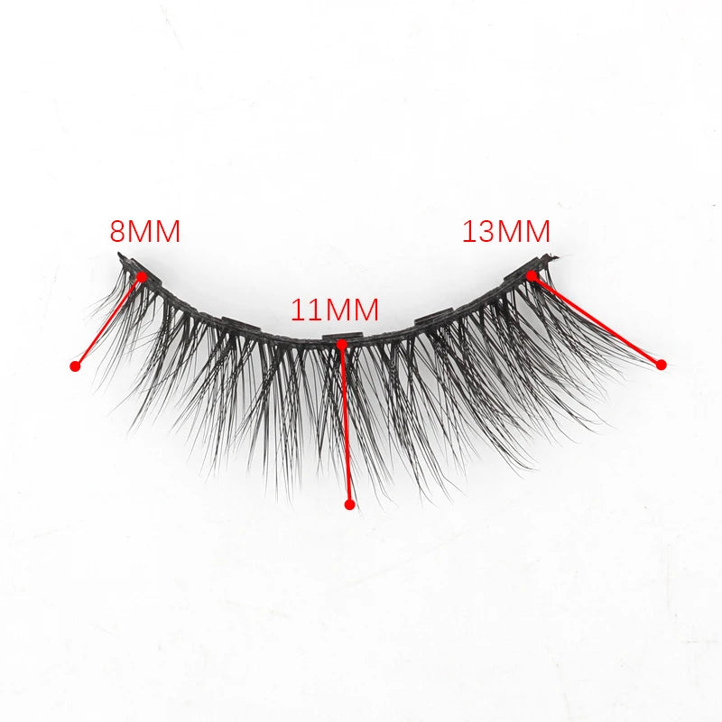 Set di 3 Paia di Extension Ciglia Magnetiche con Eyeliner e Pinzetta