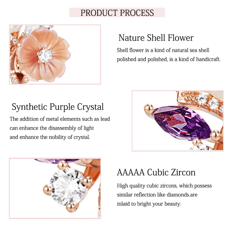 Laya Clip Earrings For Women High Quality Zircon Natural Shell Flower 925 Sterling Silver Fashion Original Jewelry 2022 Trend