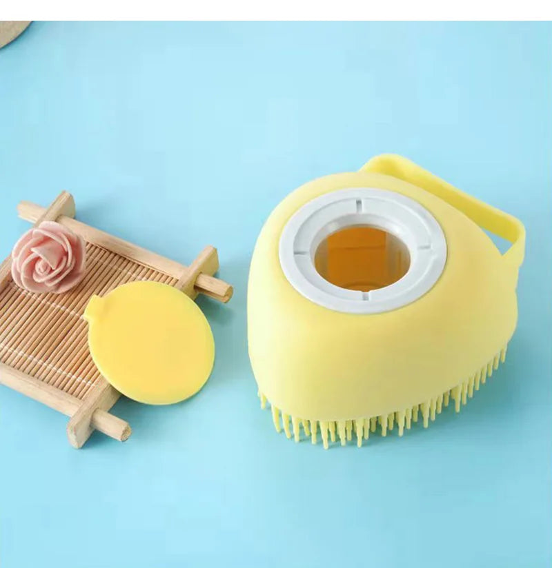 Silicone Shampoo Bath Brush Massage Comb Grooming Scrubber Brush Bathing Accessories Baby Kids Silicon Body Scrubber
