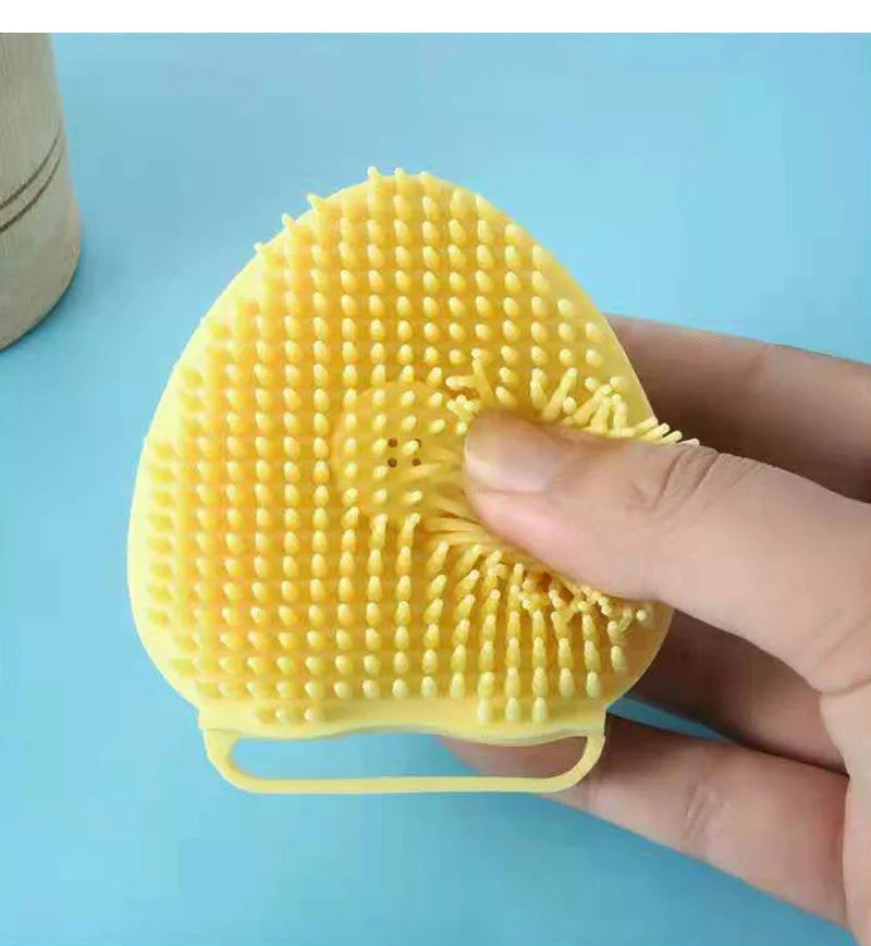Silicone Shampoo Bath Brush Massage Comb Grooming Scrubber Brush Bathing Accessories Baby Kids Silicon Body Scrubber