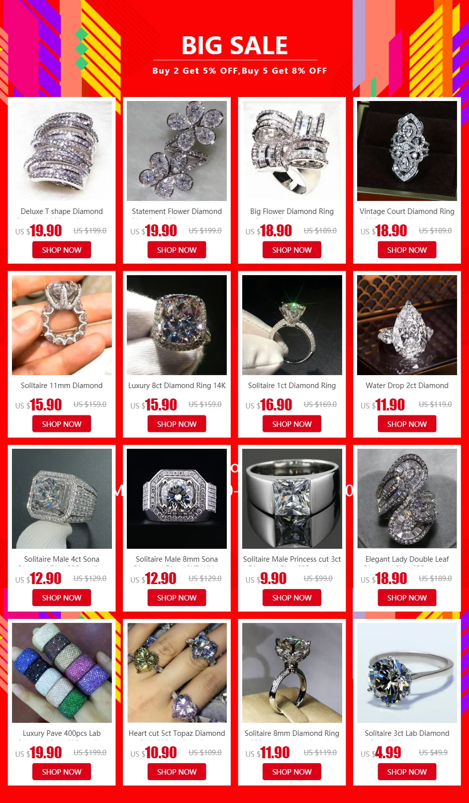 Eternity Emerald Moissanite Diamond Ring 100% Original 925 sterling silver Wedding band Rings for Women Bridal Promise Jewelry