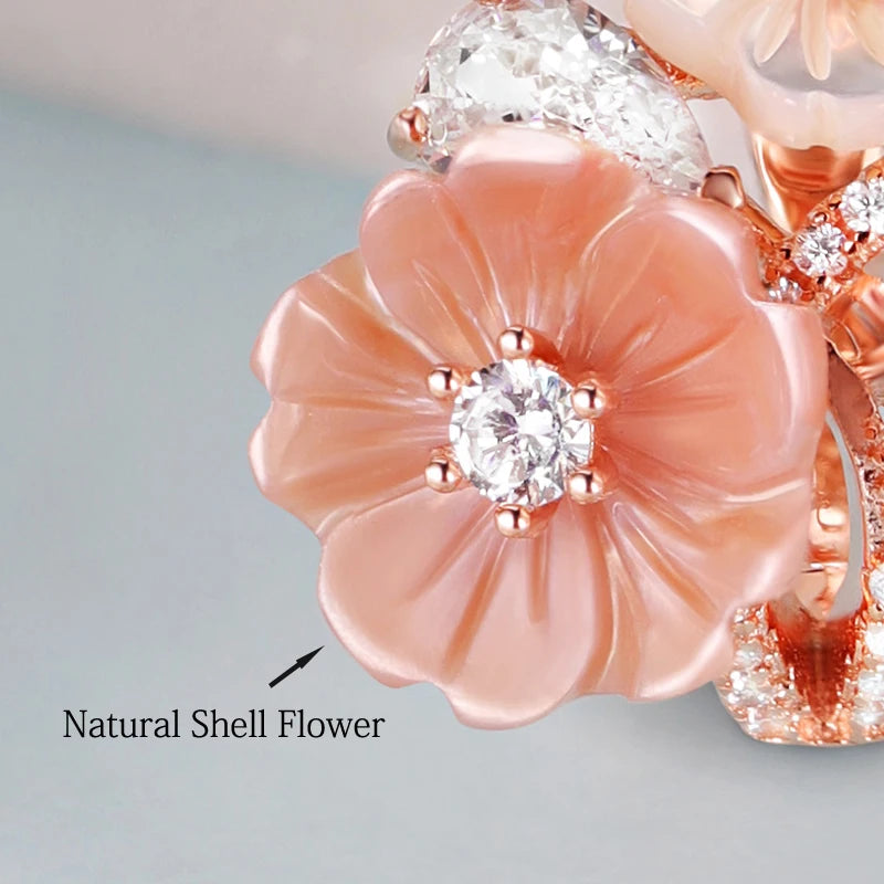 Laya Clip Earrings For Women High Quality Zircon Natural Shell Flower 925 Sterling Silver Fashion Original Jewelry 2022 Trend