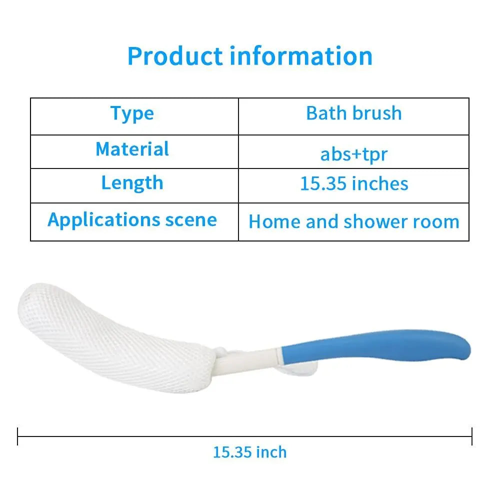 Fat people Suitable For Elderly Great Ergonomics Bath Brush Long Anti-Slip Silicone Back Scrubber For Shower Curved Handle