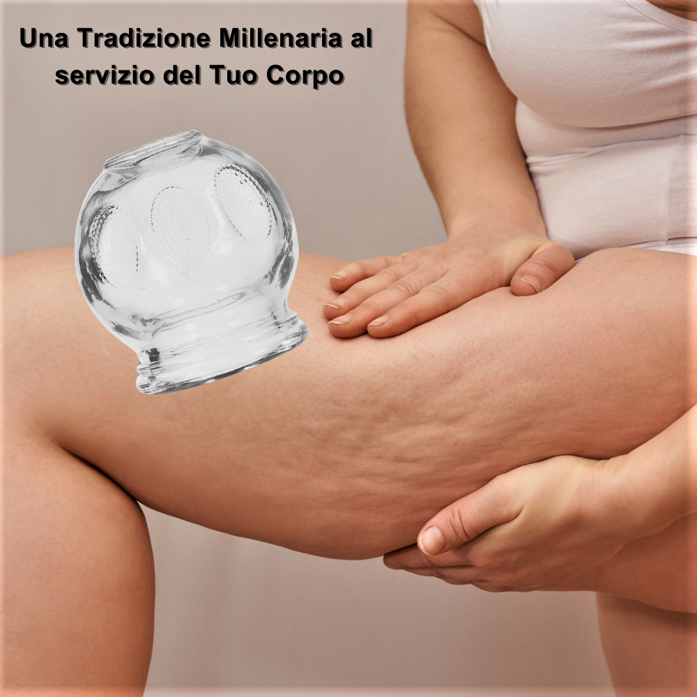 Set di 7 Coppette in Vetro per Coppettazione: Combatti la Cellulite mentre Rilassi i Muscoli e porti Benefici al Corpo