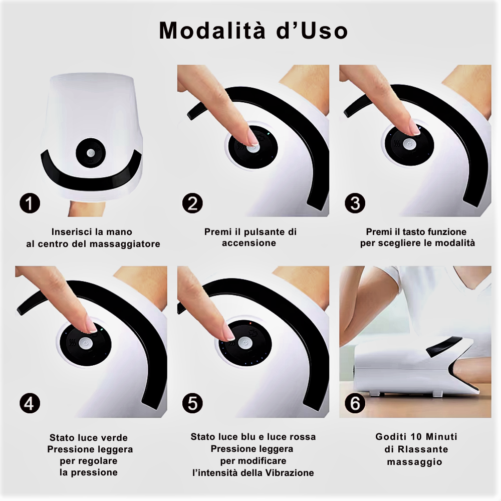 Dispositivo médico electrónico para masajes de masoterapia, shiatsu y acupuntura para manos y muñecas
