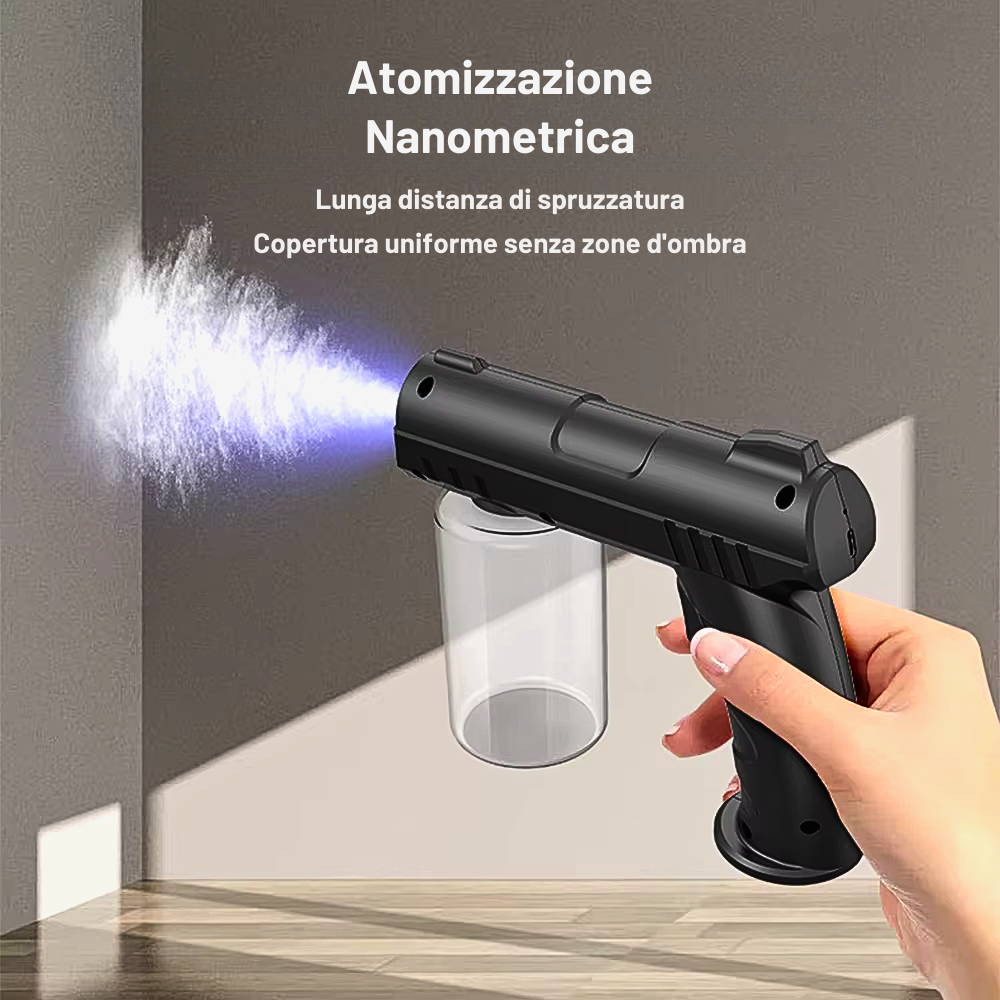 Pistola a Spruzzo Nano Atomizzatore con Luce Blu Fotonica