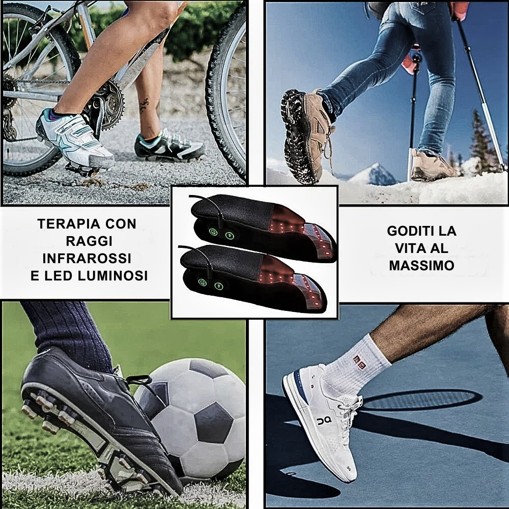 Pantofole LED Fotonici e Infrarossi per Benessere e Sollievo Profondo a piedi affaticati