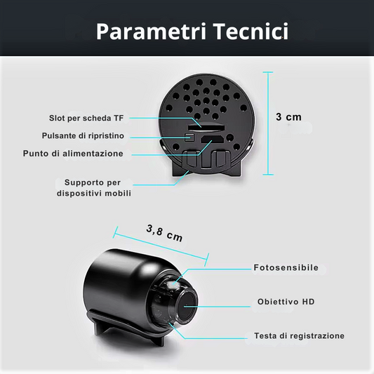 Mini Telecamera 4K HD Wireless WiFi La Tua Sicurezza, Sempre e Ovunque