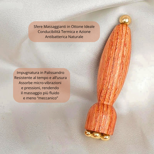 Gua Sha Viso Professionale in Ottone e Palissandro