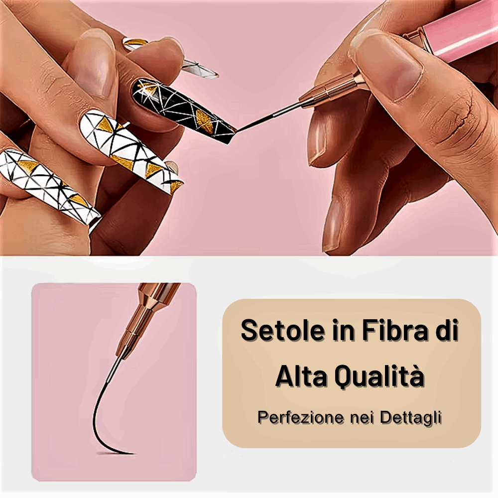 Set Professionale 5 Pennelli per Nail Art e Make-Up: Precisione e Creatività a Portata di Mano