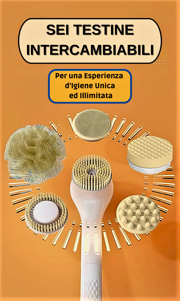 Spazzola Elettrica per Doccia 3-in-1: Pulizia Profonda, Massaggio e Relax Totale