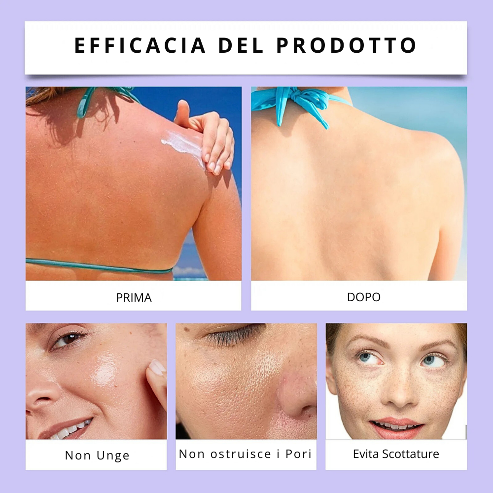Crema Solare Curativa con Centella, Acido Ialuronico e Collagene