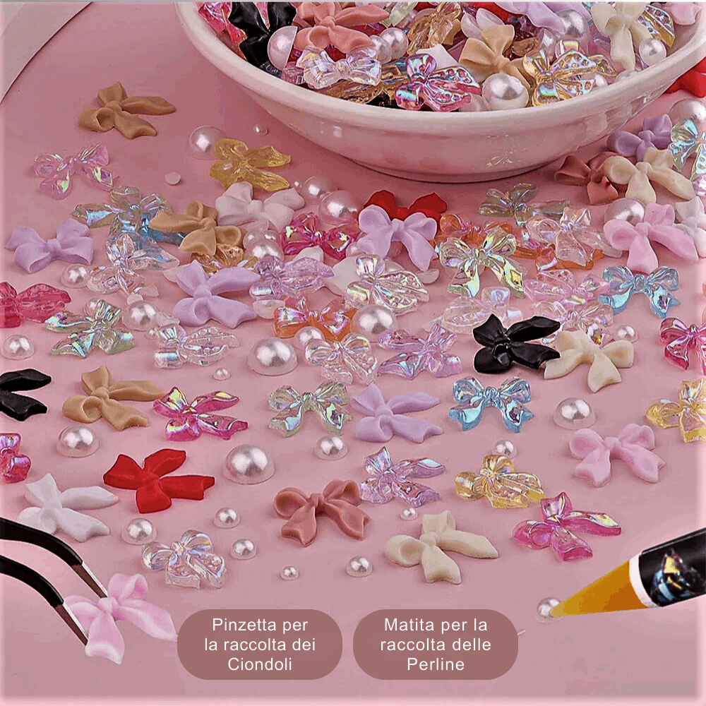 Set Decorazioni 3D per Nail Art: Fantasia e Creatività per il Tuo Fascino