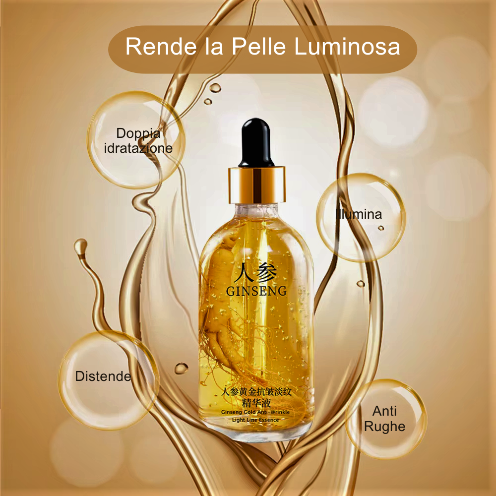 Siero Innovativo Anti-Age con Ginseng, Astaxantina, Acido Ialuronico e Polipeptidi d’Oro
