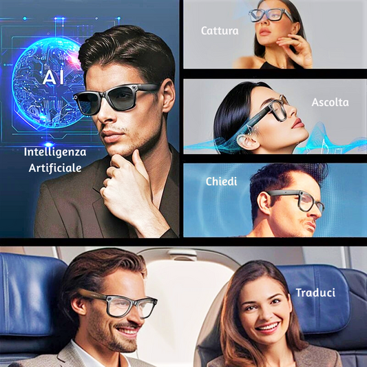 Occhiali Smart per Foto, Video, Musica e Chat Gpt 4