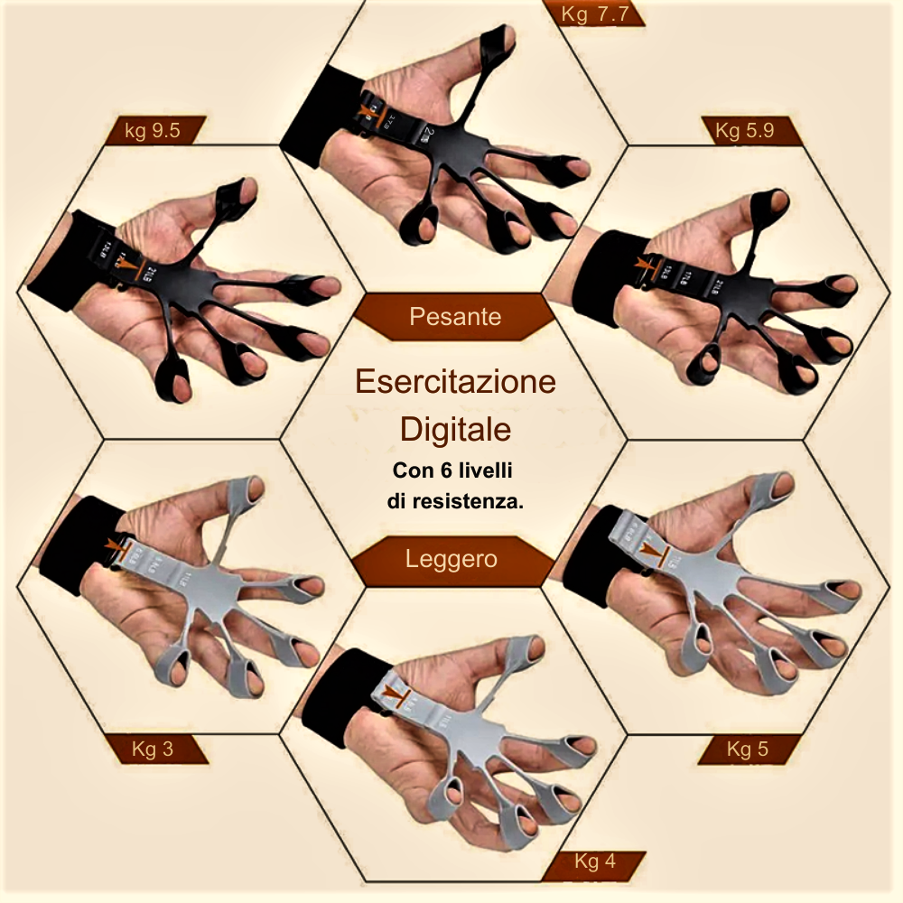 Dispositivo de fisioterapia que estira los dedos, fortalece el agarre y entrena la fuerza
