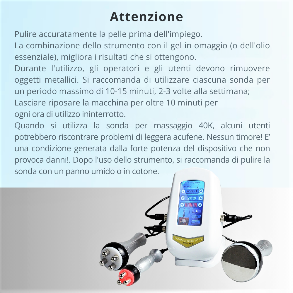 Dispositivo Professionale di Cavitazione 3 in 1