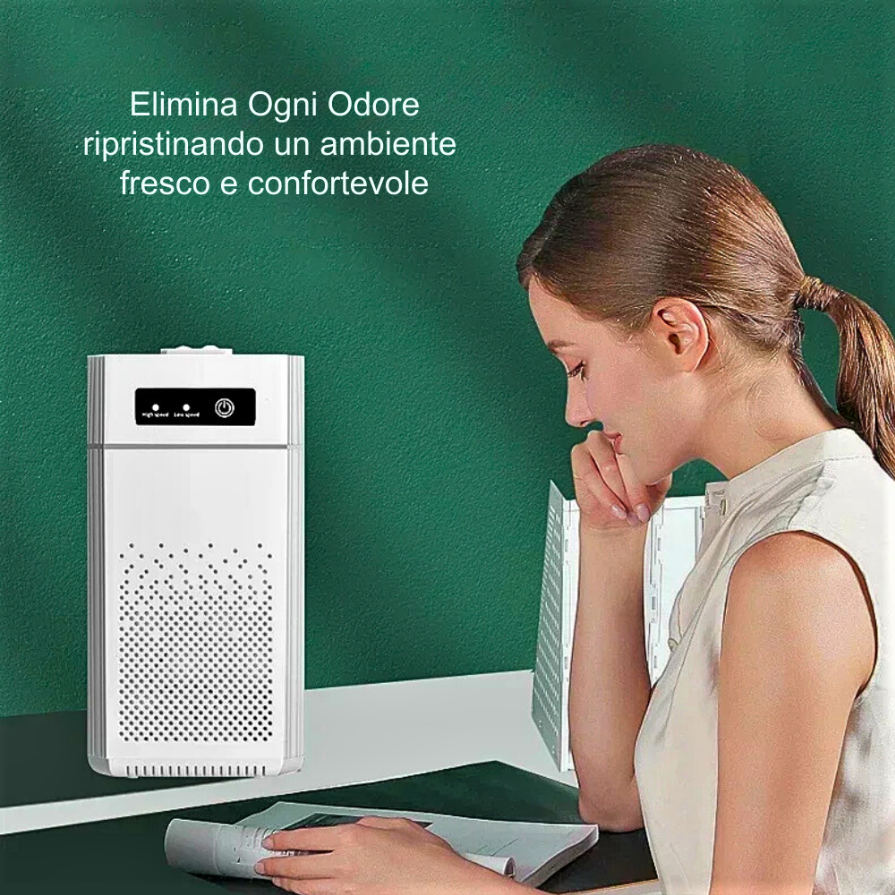 Mini purificador de aire inteligente con iones negativos y filtro HEPA H12: potencia, compacidad y aire limpio