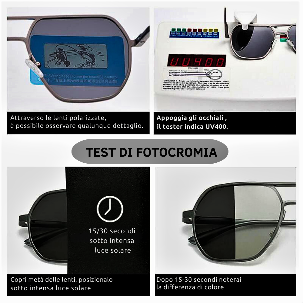 Gafas de sol fotocromáticas de lujo “Pilot Shining”