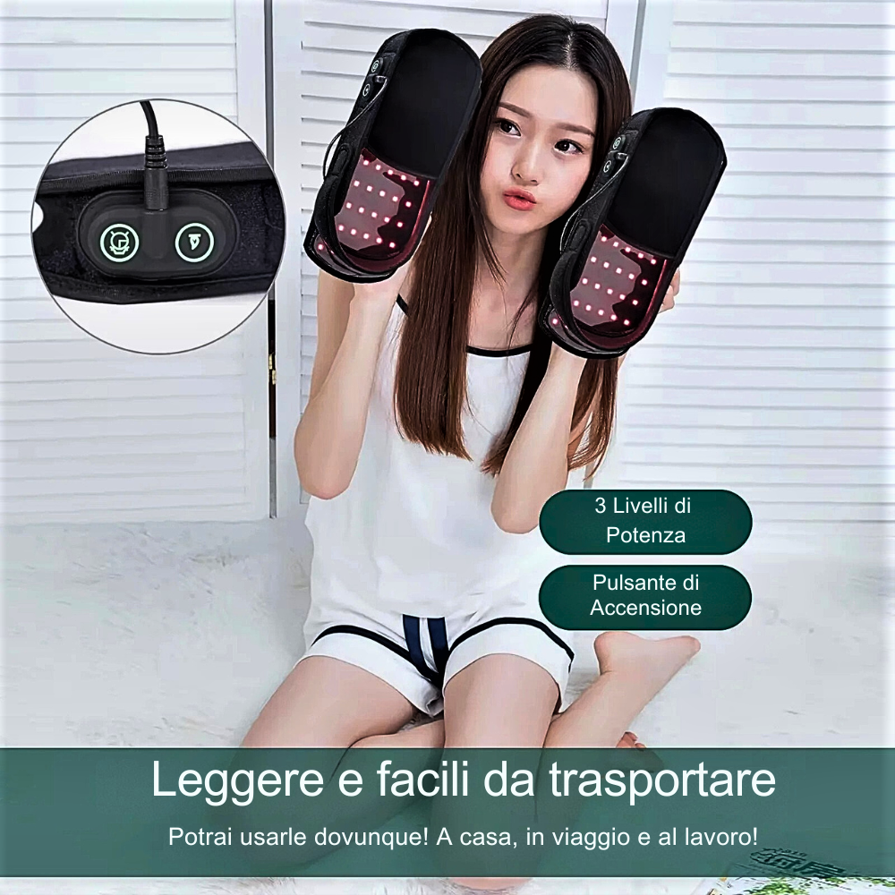 Pantofole LED Fotonici e Infrarossi per Benessere e Sollievo Profondo a piedi affaticati