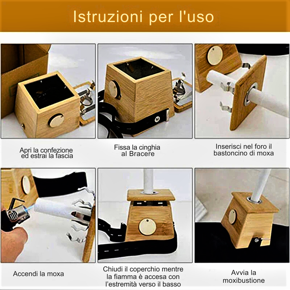 Brasero de moxibustión de madera de bambú: tratamiento natural y seguro para la salud