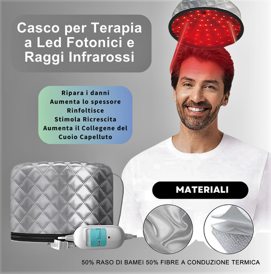 Casco Ricrescita ai LED Fotonici e Raggi Infrarossi
